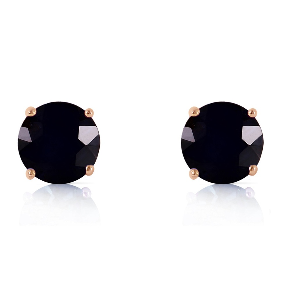 14K GOLD STUD EARRINGS  7.0 CT  BLACK DIAMONDS - Picture 2 of 3